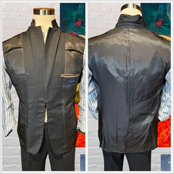 Burberry London 39S Charcoal Gray Super 100s Blazer Sport Coat Jacket - Picture 7 of 14